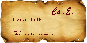 Csuhaj Erik névjegykártya