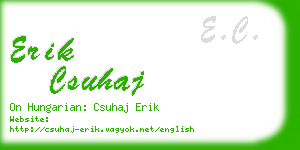 erik csuhaj business card